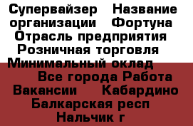 Супервайзер › Название организации ­ Фортуна › Отрасль предприятия ­ Розничная торговля › Минимальный оклад ­ 19 000 - Все города Работа » Вакансии   . Кабардино-Балкарская респ.,Нальчик г.